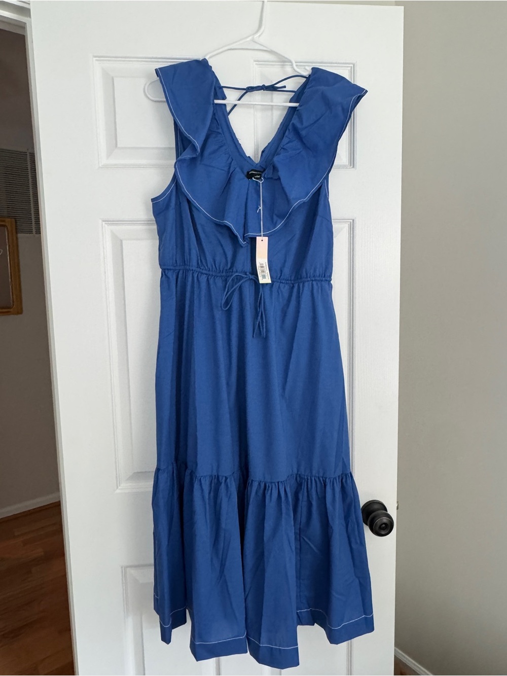 summersalt Royal Blue Ruffle Maxi Dress with Tie Back